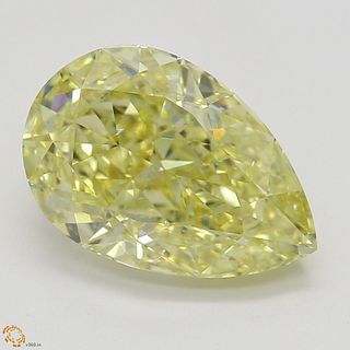 2.03 ct, Natural Fancy Yellow Even Color, SI1, Pear cut Diamond (GIA Graded), Appraised Value: $53,500 