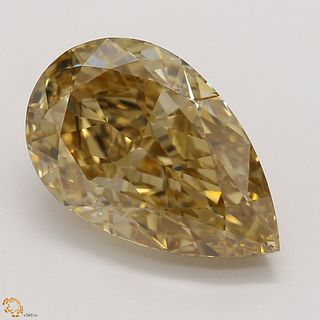 3.23 ct, Natural Fancy Brown Yellow Even Color, IF, TYPE IIa Pear cut Diamond (GIA Graded), Appraised Value: $104,300 