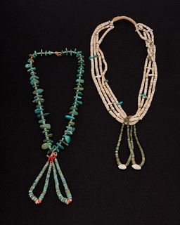 Two Pueblo necklaces with attached jaclas