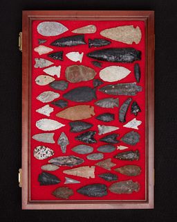 A cased group of California stone points