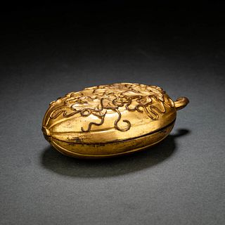 Gilt Bronze Melon-Form Box And Cover