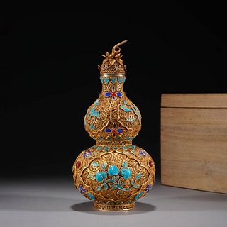 Silver Gilding Filigree Bottle Vase