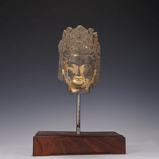 Gilt Bronze Head Of Buddha