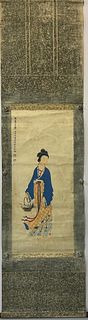 Zhang Daqian, Chinese Guanyin Painting Paper Scroll