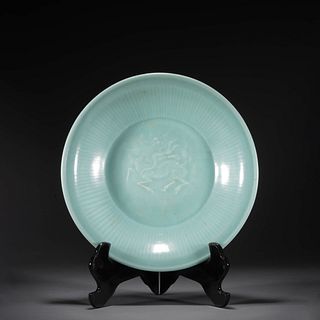 Celadon Glaze Kylin Plate