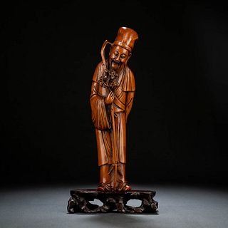 Carved Boxwood Figure Statue
