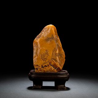 Carved Tianhuang Stone Figure Boulder