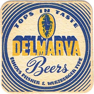 1943 Delmarva Beers 3Â¾ inch coaster DE-DELM-3V Wilmington, Delaware