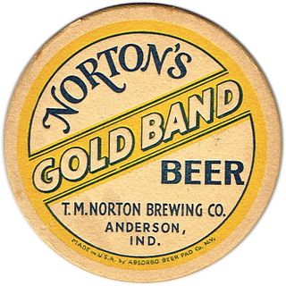1938 Norton's Gold Band Beer IN-NOR-1 Anderson, Indiana