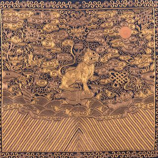 A CHINESE EMBROIDERED TIGER 