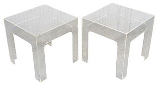 Modern Acrylic Side Tables, Pr
