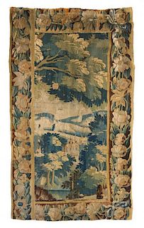 A French Wool Tapestry Height 71 x width 40 inches.