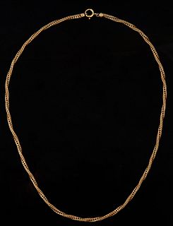 14K Yellow Gold Twisted Snake Chain, by Henry Dankler, L.- 19 1/2 in., Wt.- .5 Troy Oz.