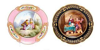 * Two Sevres Porcelain Cabinet Plates Diameter 9 3/8 inches.