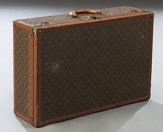 Vintage Large Louis Vuitton Hard Suitcase, Serial # 820437, H.- 18 1/2 in., W.- 27 3/4 in., D.- 8 3/4 in.