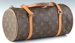 Louis Vuitton Papillon 26 Shoulder Bag, in brown monogram leather coated canvas with golden brass hardware with vachetta leather handles, opening to a