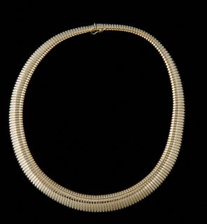 Italian 14K Yellow Gold Flexible Snake Necklace, L- 17 1/2 in., Wt.-1.66 Troy Oz.