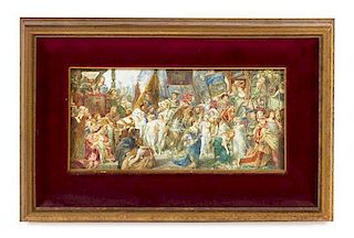 A Continental Miniature Painting Height 4 5/8 x width 9 3/4 inches.