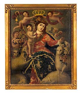 * Cuzco School, (19th Century), depicting the Madonna and Child.