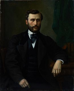 French School, "Possible Portrait of Felix Augustin Melieus, MDCCCLXVIII," 1868, oil on canvas, unsigned, titled and dated upper left, with "A La Pale