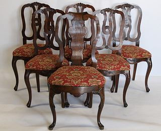 A Matched Set Of 6 Antique Continental Chairs.