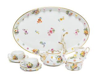 * A Meissen Porcelain Diminutive Tete-a-Tete Width of tray 10 1/2 inches.
