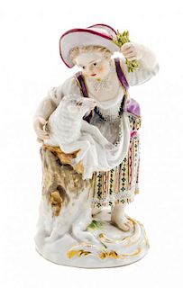 * A Meissen Porcelain Figure Height 4 5/8 inches.