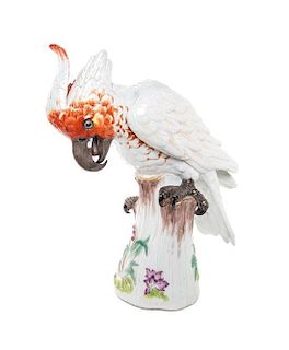 * A German Porcelain Ornithological Figure Height 14 1/2 inches
