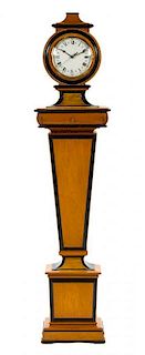 * A Swedish Biedermeier Birch Tall Case Clock Height 69 1/2 inches.