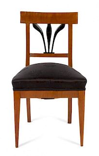 * A Biedermeier Part Ebonized Side Chair Height 33 inches.