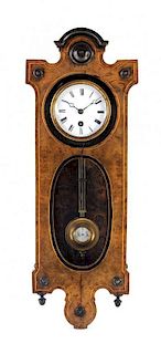 * A Part Ebonized Walnut Vienna Regulator Clock Height 20 1/2 inches.