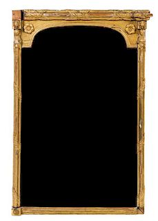 A Continental Giltwood Mirror Height 42 inches.