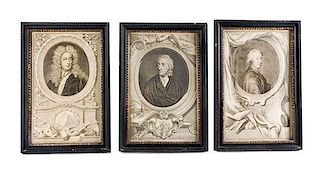 * A Set of Six English Engravings Height of largest engraving 14 5/8 x width 9 inches.