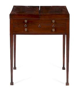 * A George III Style Mahogany Drafting Table Height 32 x width 26 x depth 20 inches.