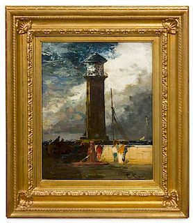 Edwin John Ellis, (British, 1841-1895), Lighthouse