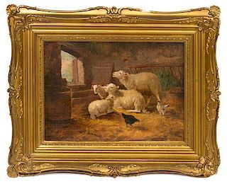 Artist Unknown, (19th/20th Century), Sheep and Hens