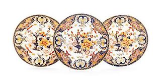* A Set of Eight Derby Porcelain Plates Diameter 9 3/4 inches.