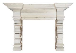 An Elizabethan Style Bath Stone Fireplace Surround Height 88 x width 115 x depth 23 inches.
