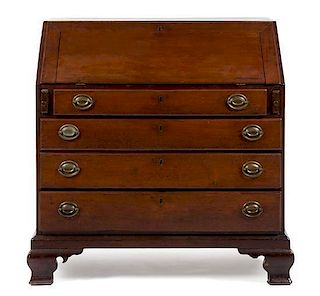 An American Mahogany Slant Front Chest Height 40 1/2 x width 39 1/2 x depth 21 inches.