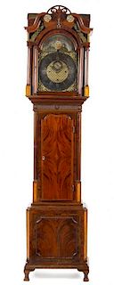 A George III Mahogany Musical Tall Case Clock Height 93 1/2 inches.