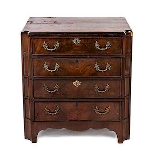 A Chippendale Style Mahogany Chest of Drawers Height 31 1/2 x width 30 x depth 19 1/2