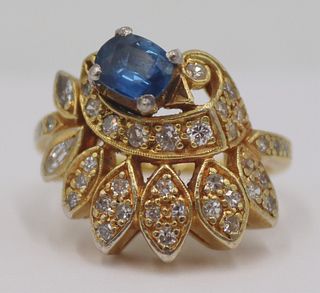 JEWELRY. 18kt Gold, Diamond and Colored Gem Ring.