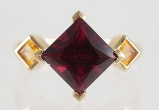 14K Gold Red Spinel Ring
