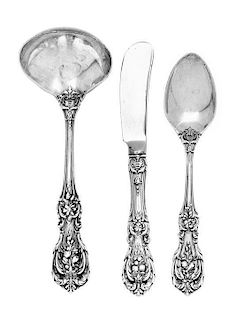 An American Partial Flatware Service, Reed and Barton, Taunton, MA, Francis I pattern, comprising: 12 teaspoons 6 butter knives
