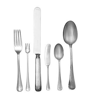 An American Silver-Plate Partial Dinner Service, Tiffany & Co., New York, NY, comprising: 4 butter knives 6 teaspooons 7 place s