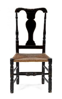 An American Ebonized and Parcel Gilt Side Chair Height 39 3/4 inches.