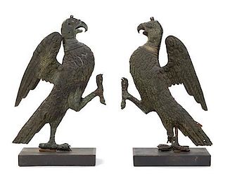 A Pair of American Copper Weathervanes Height 36 3/4 inches overall.