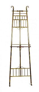 A Victorian Brass Easel Height 70 1/4 inches.