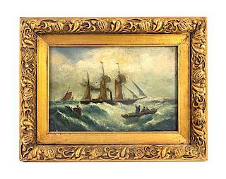 Artist Unknown, (Continental, 19th Century), Three-Masted Ship