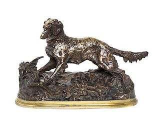 * A French Bronze Animalier Group Width 14 inches.
